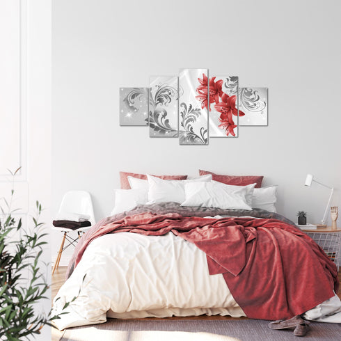 Wandbilder Wohnzimmer XXL Blumen Lilien Moderne Bild Abstrakt
